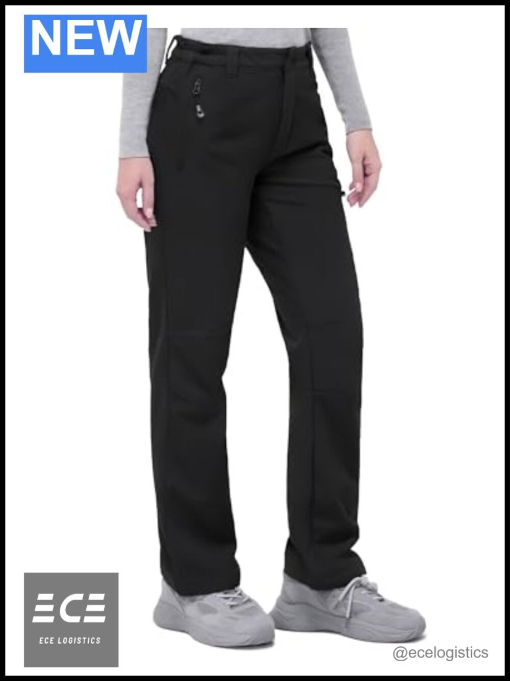 Womens Fleece Lined Waterproof Hiking Snow Ski Pants 4 Pockets